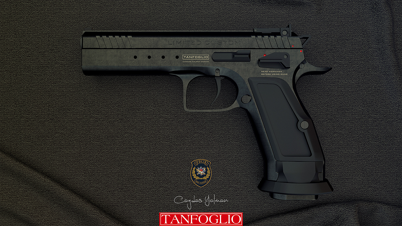 sketch，Black style，Black Custom，Tanfoglio，Black Police Pistol，firearms，