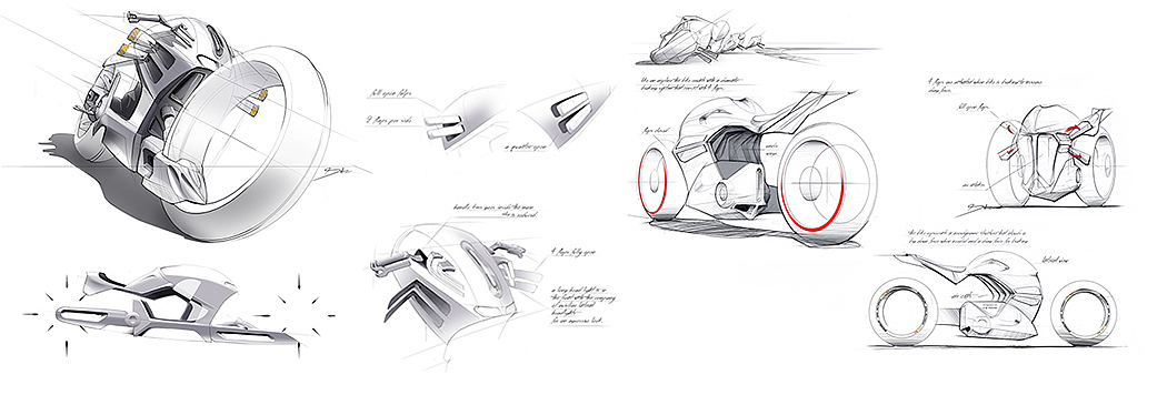 概念设计，摩托车，交通工具，时尚产品，