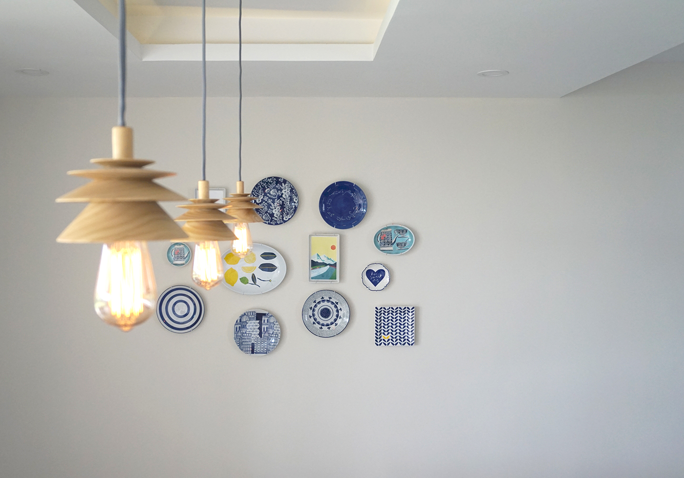 Level Lamp，a chandelier，wooden ，Mortar wood，Vintage bulb，