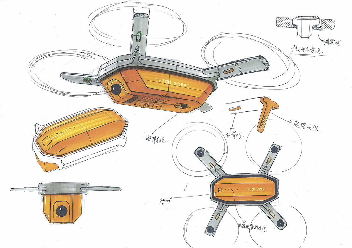 UAV，sketch，outdoors，Hand drawn，