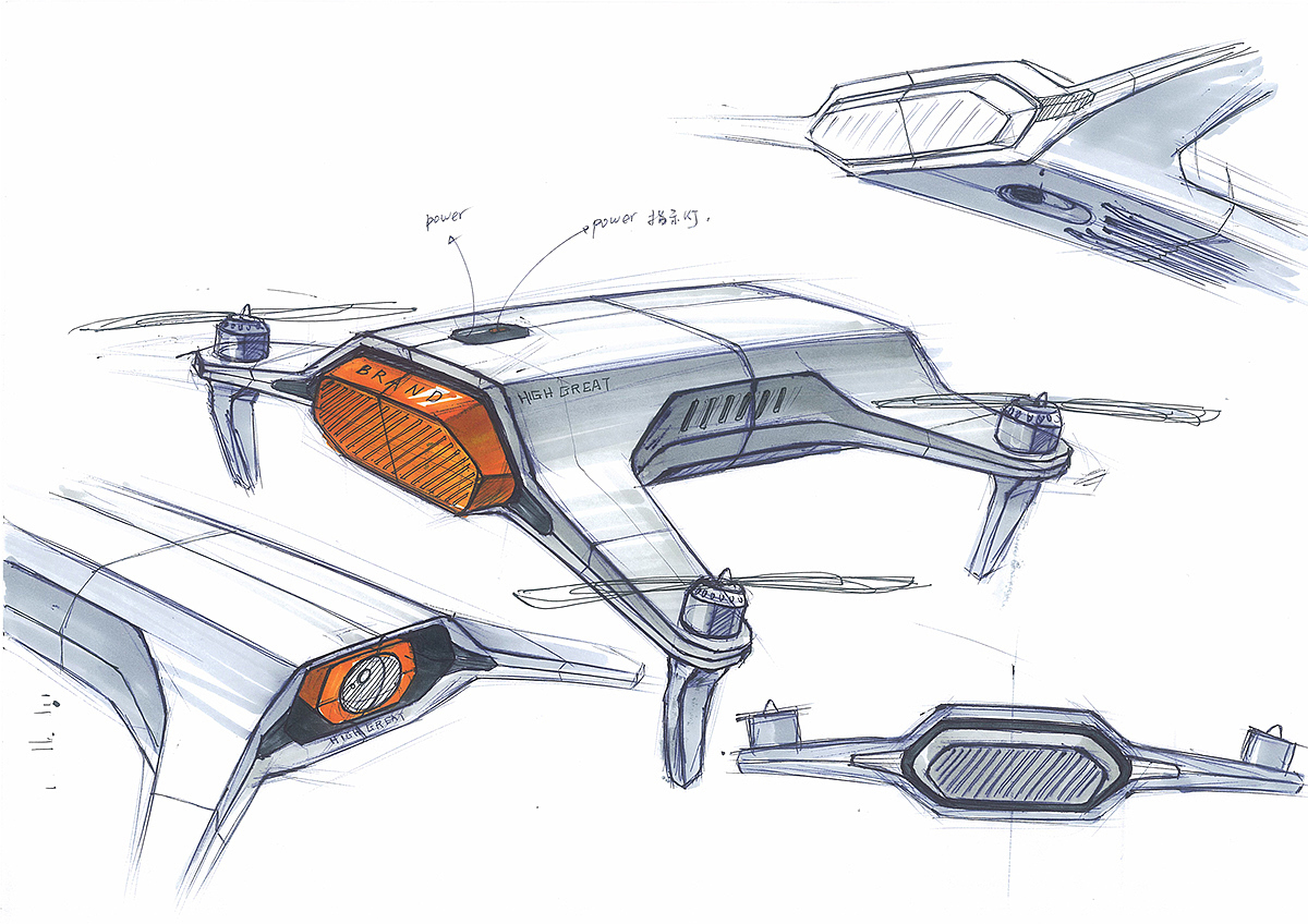 UAV，sketch，outdoors，Hand drawn，