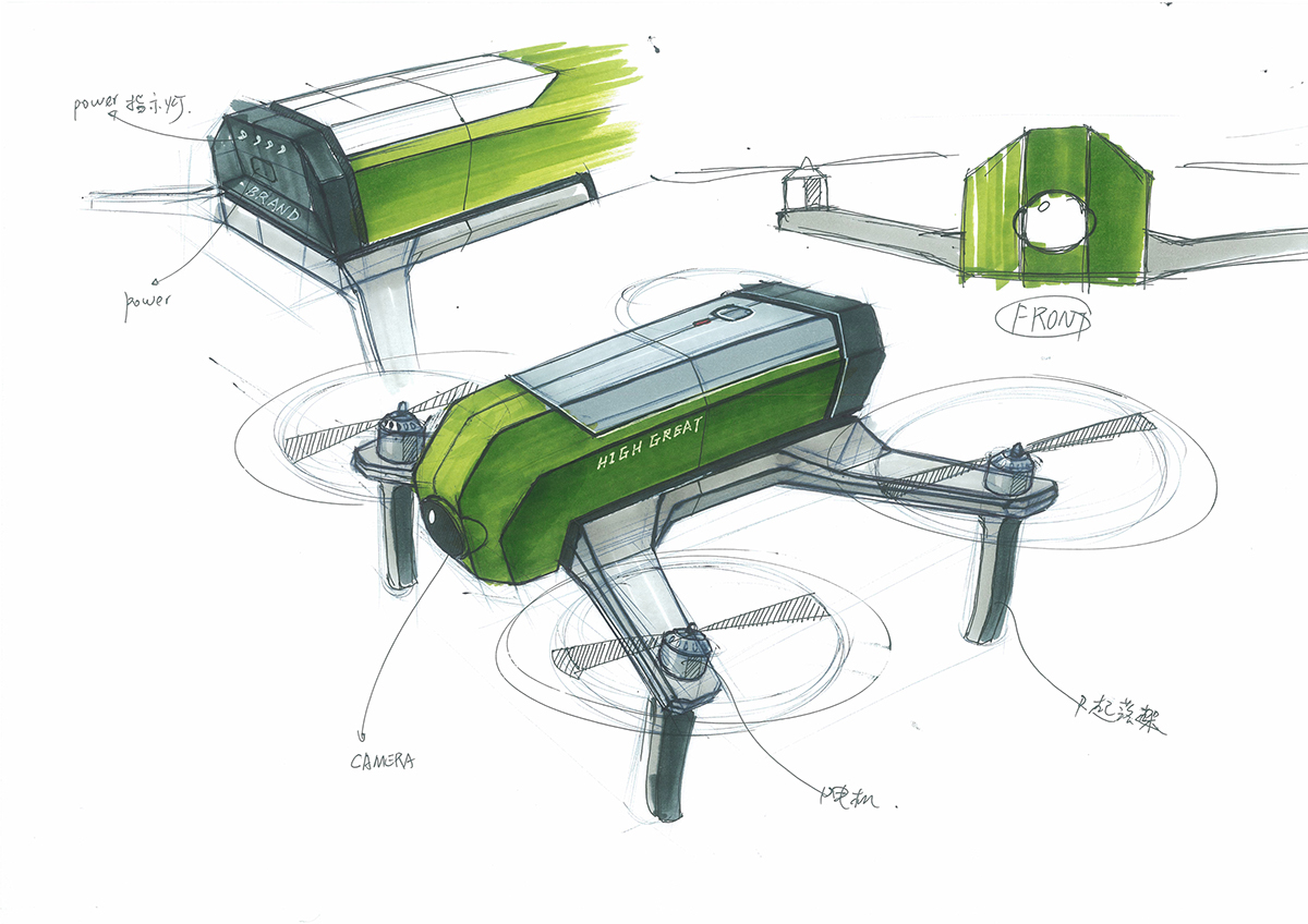 UAV，sketch，outdoors，Hand drawn，