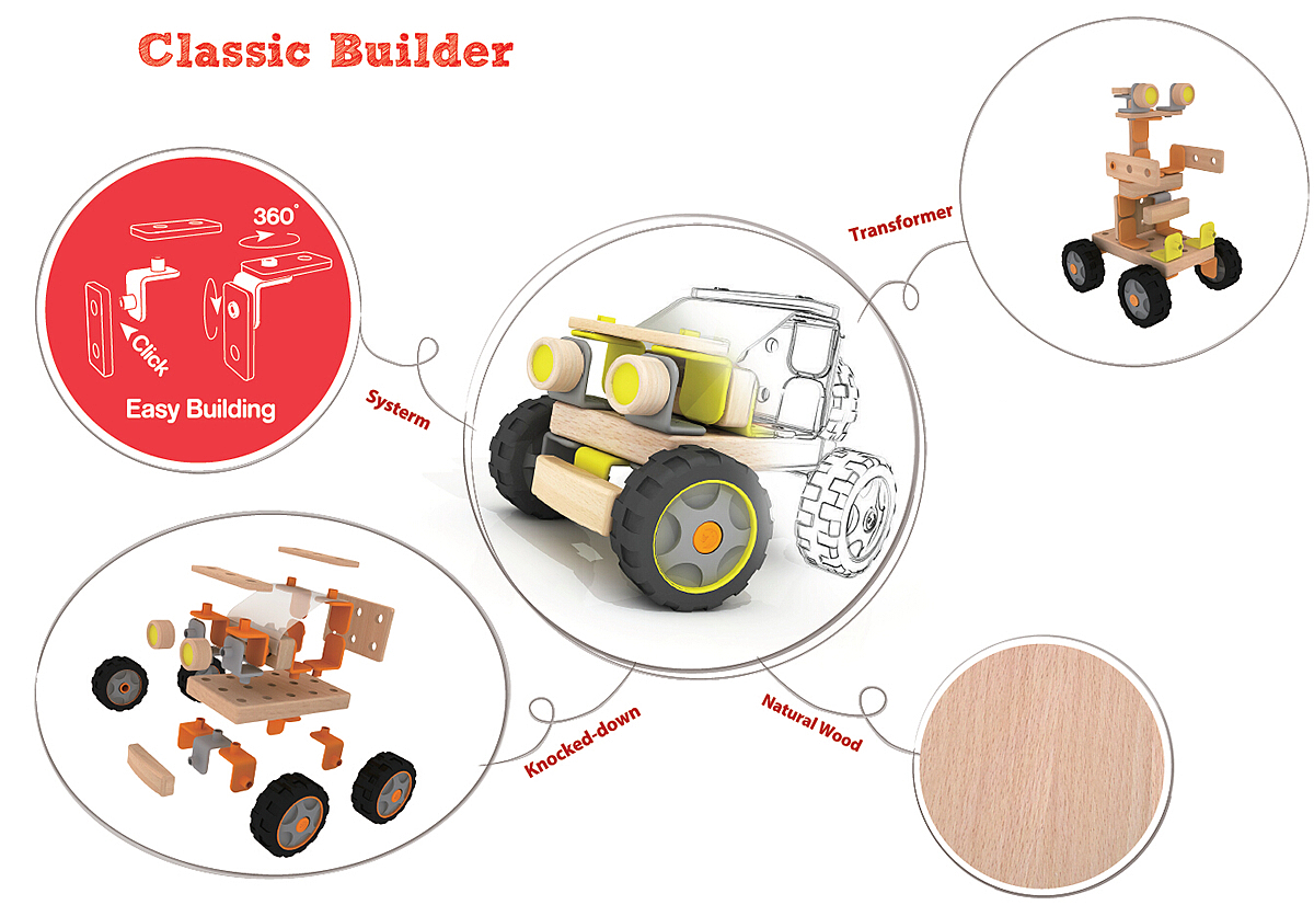 Wood and rubber materials，Combined detachable，Building blocks，Children's Toys，