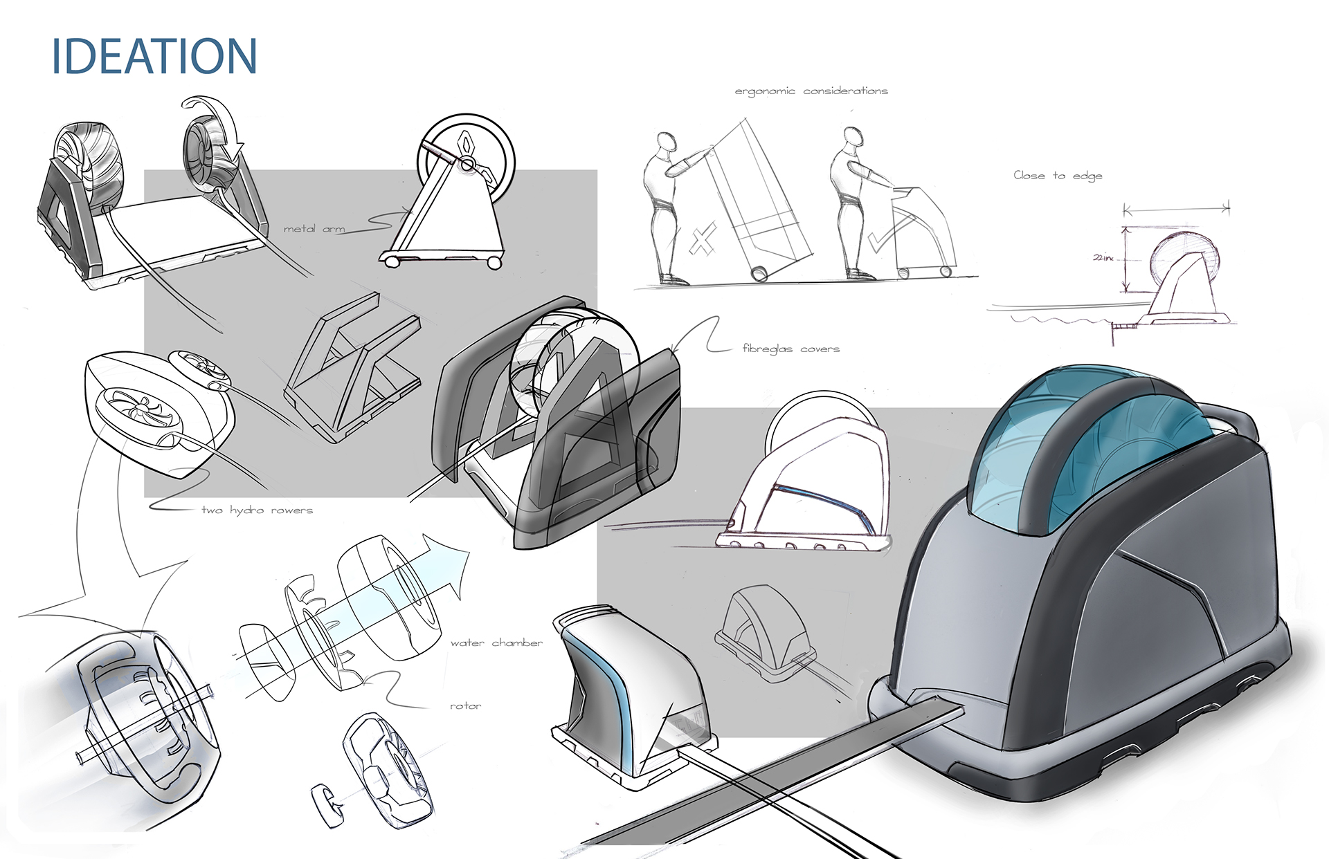 grey，HYDRN，Resistance training machine，