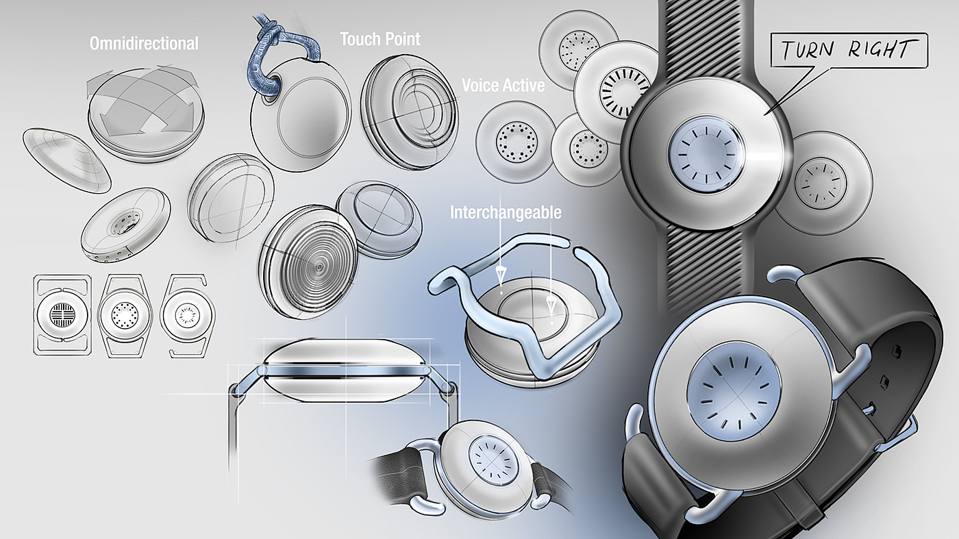 industrial design，black，intelligence，Wrist watch，clock，