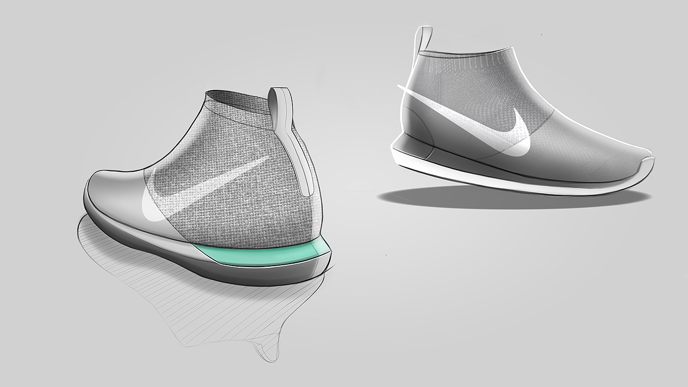 Roshe Knit，sneakers，Procreate app，Concept map，Nike，