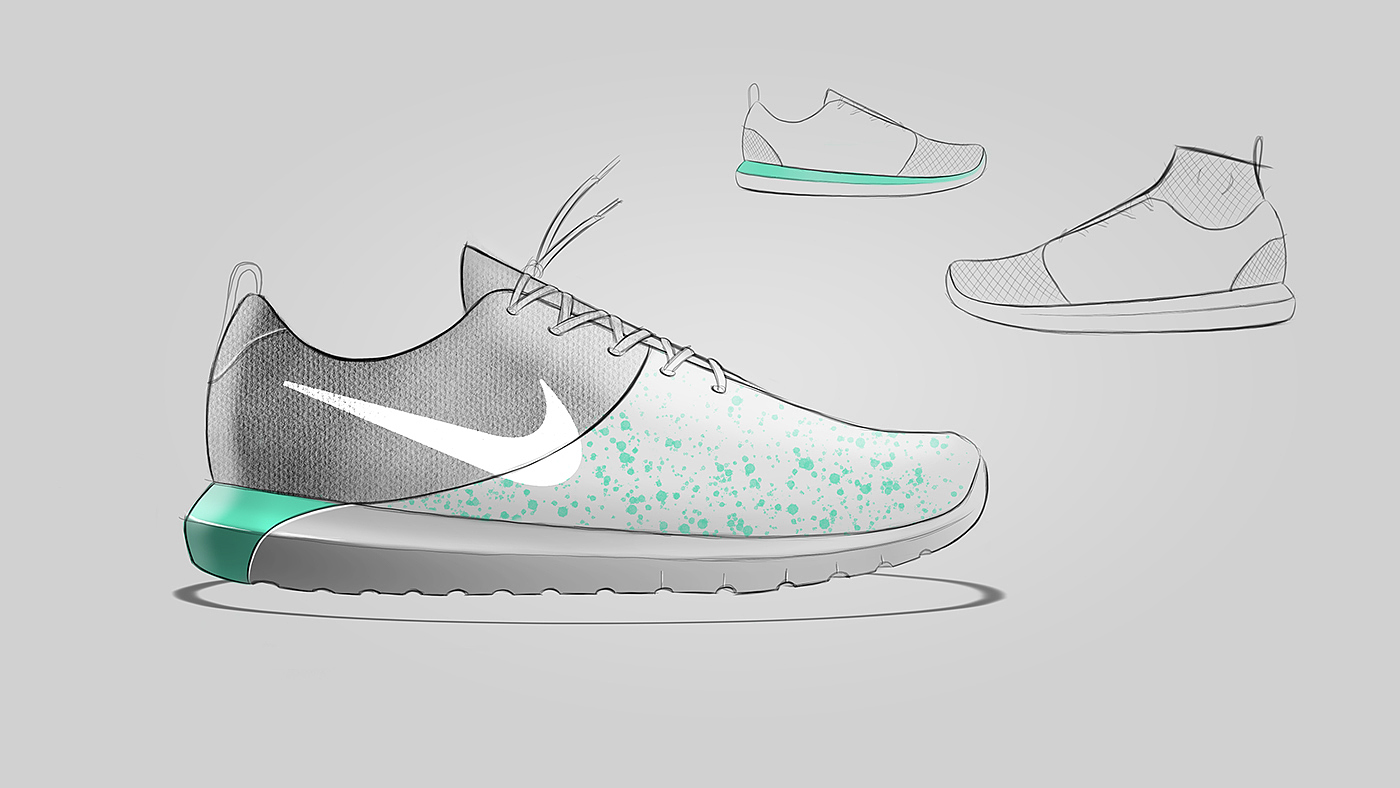 Roshe Knit，sneakers，Procreate app，Concept map，Nike，