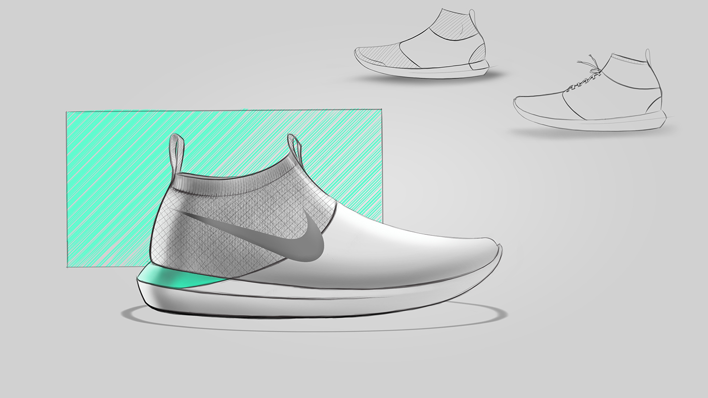 Roshe Knit，sneakers，Procreate app，Concept map，Nike，