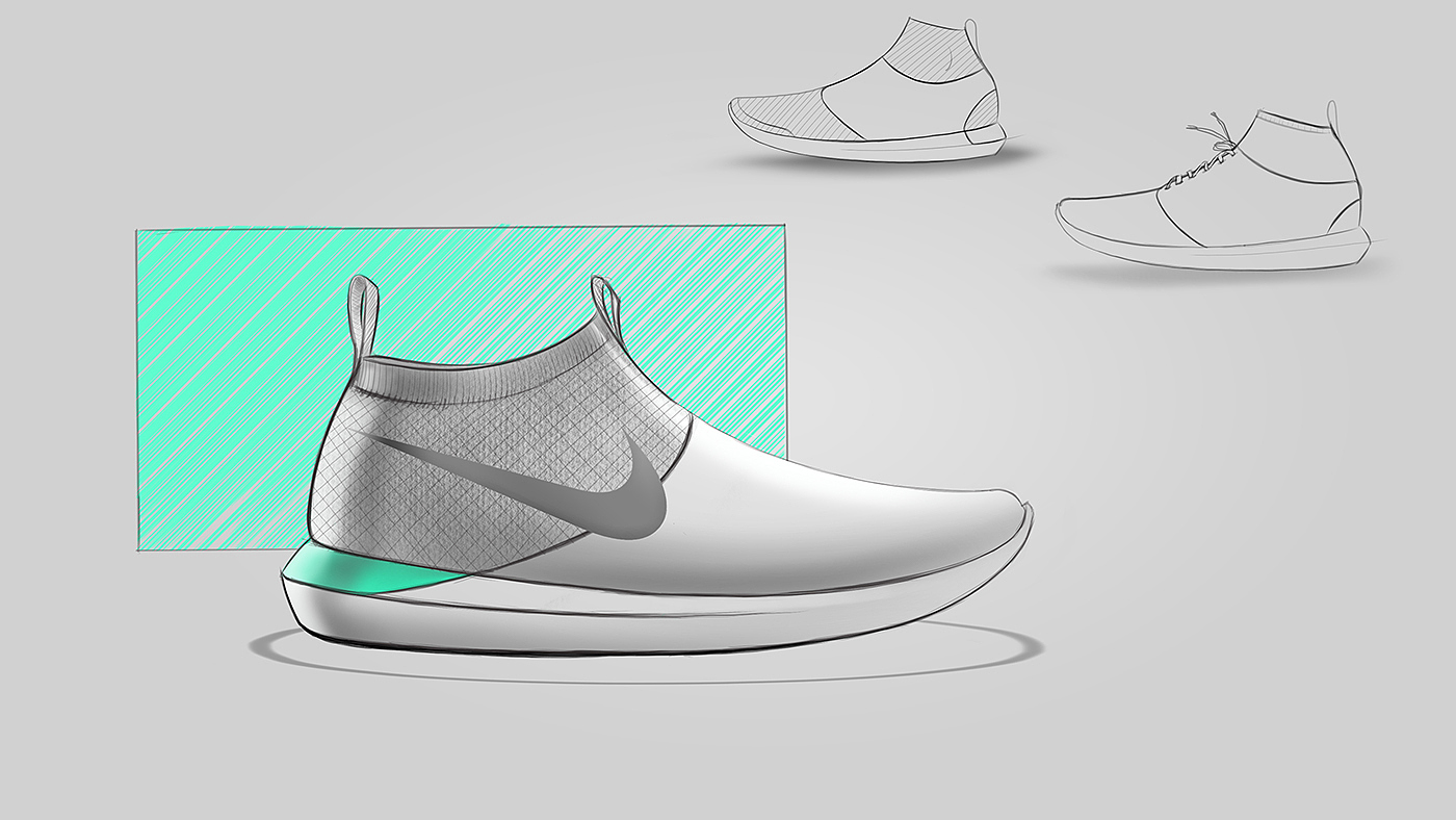 Roshe Knit，sneakers，Procreate app，Concept map，Nike，