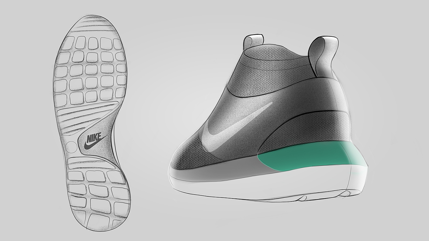 Roshe Knit，sneakers，Procreate app，Concept map，Nike，