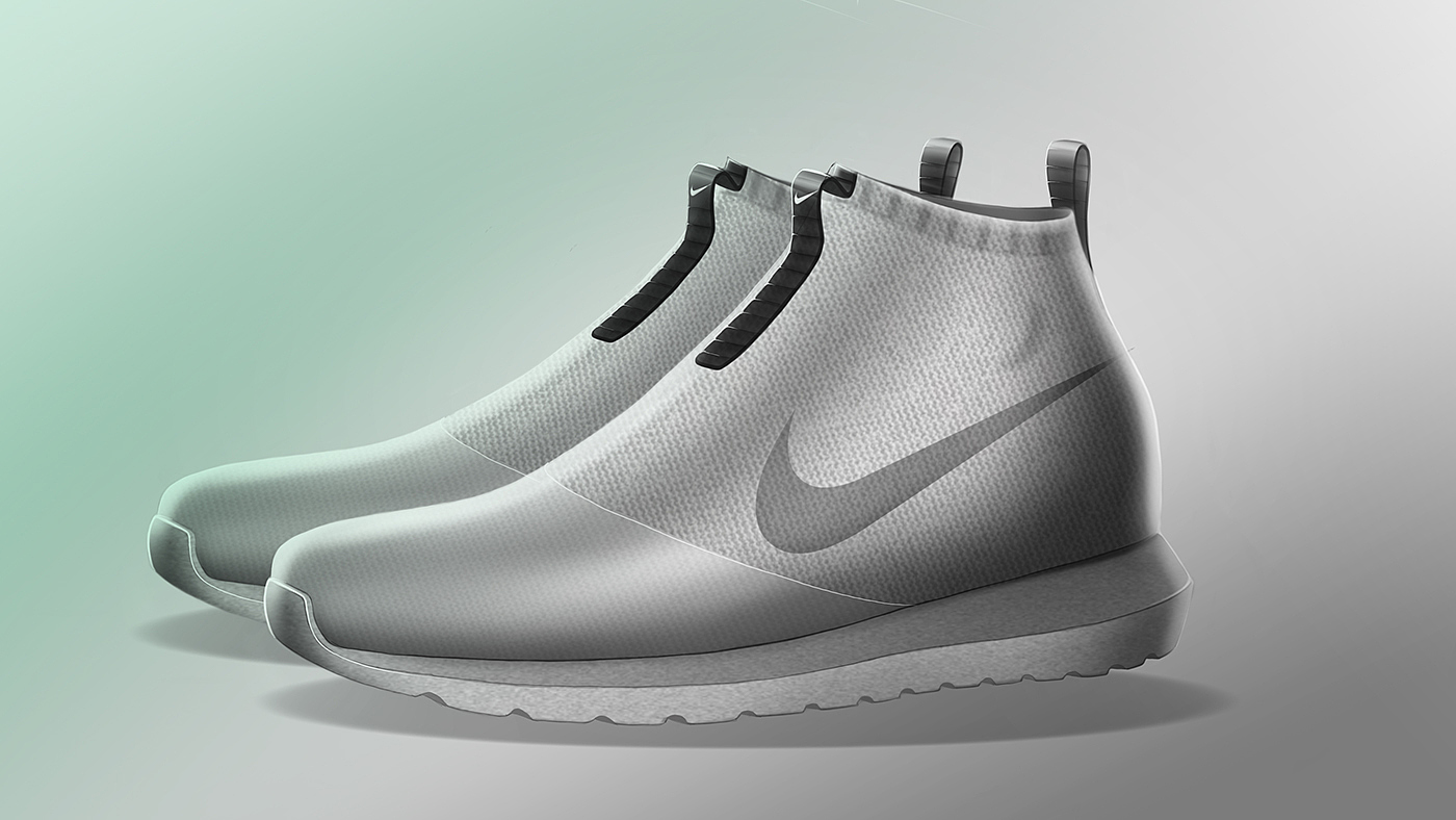 Roshe Knit，sneakers，Procreate app，Concept map，Nike，