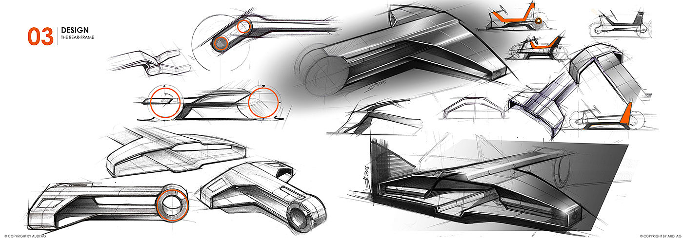 草图，奥迪，雪橇车，踏板车，AUDI ROOKIE，儿童，
