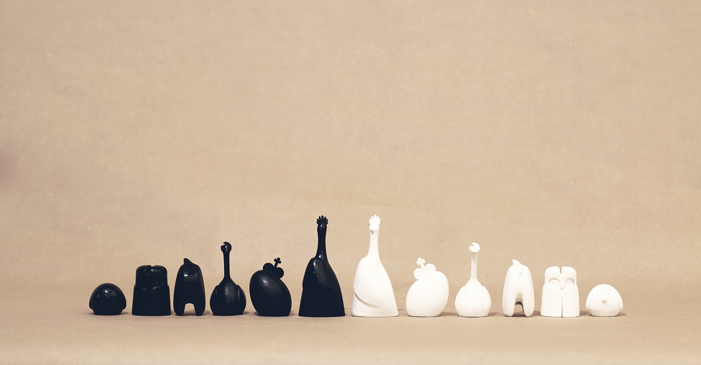 Clay，sketch，Bird chess，interest，Bird Chess，3D printing，