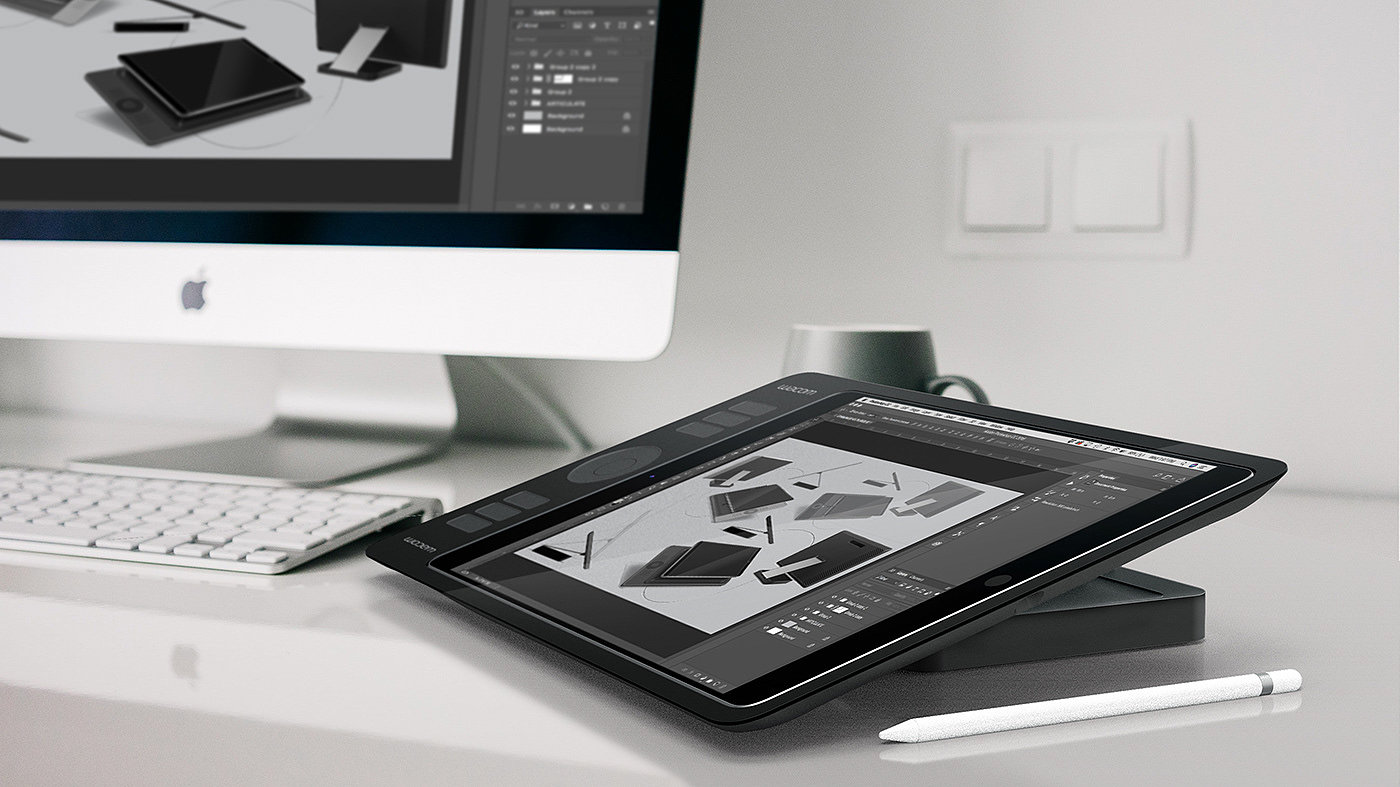 Wacom，smart cover，ipad，Bracket，parts，desktop，black，sketch，