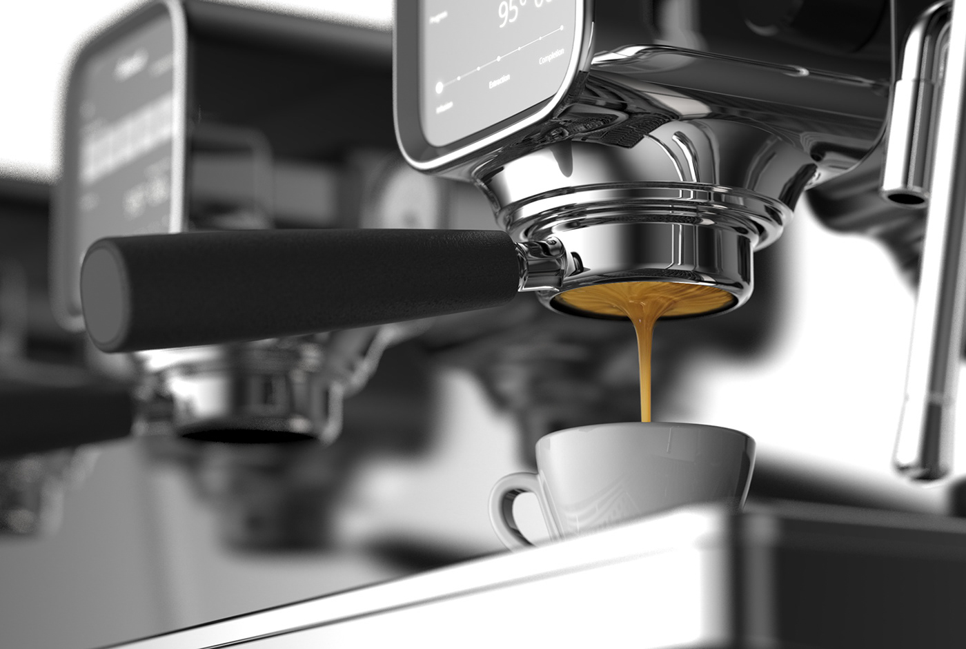 Mashall，espresso，concentrate，Coffee machine，grey，sketch，