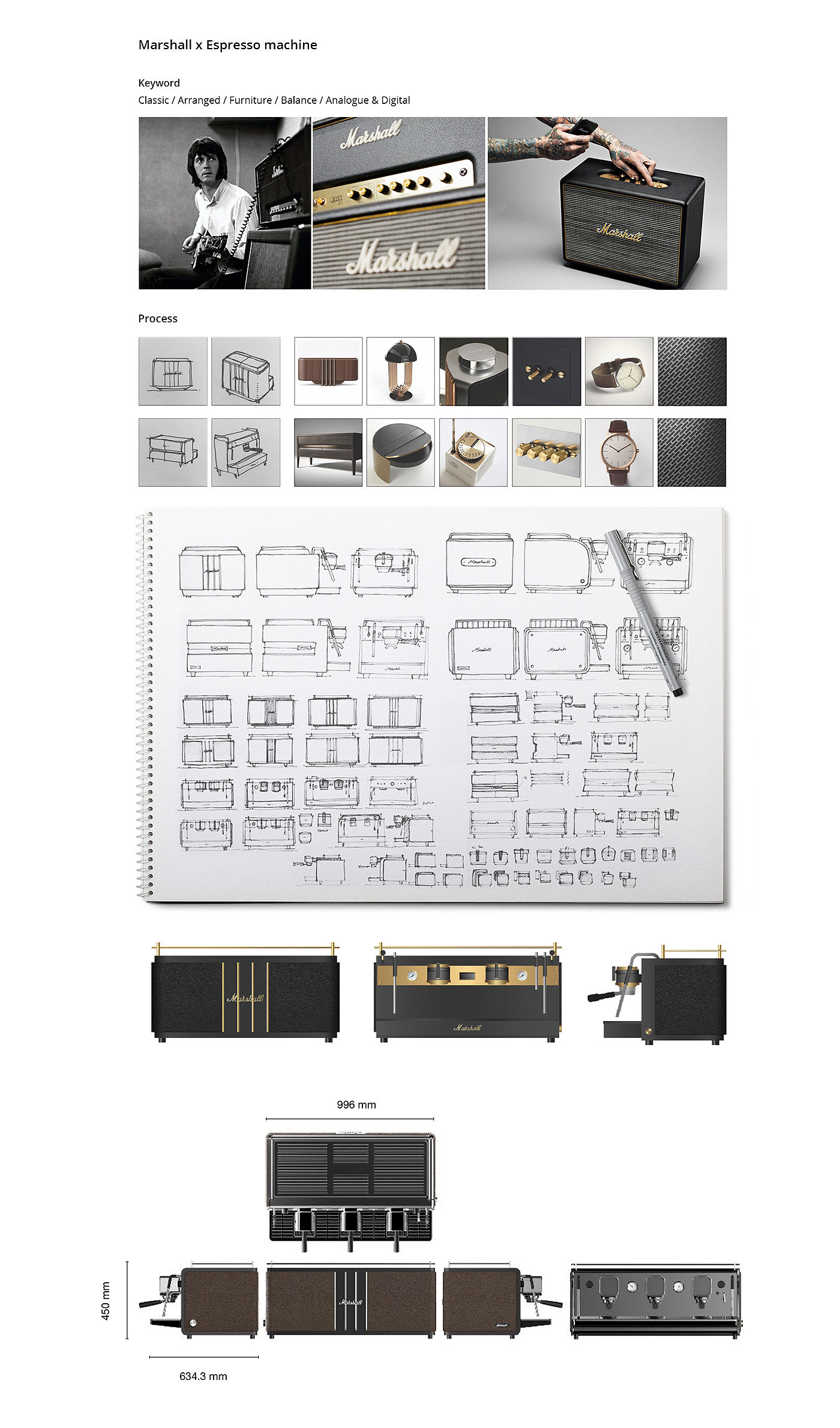 Mashall，espresso，concentrate，Coffee machine，grey，sketch，