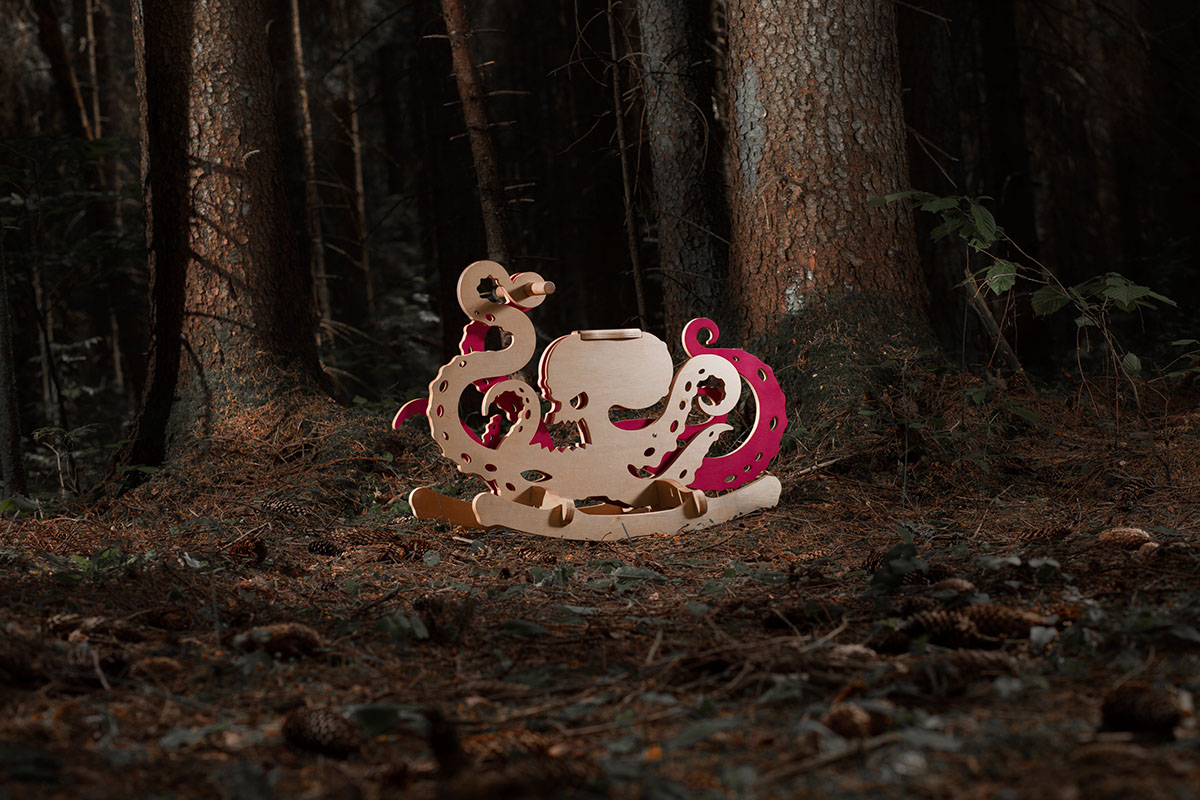 product design，Toys，Children's rocking chair，monster，