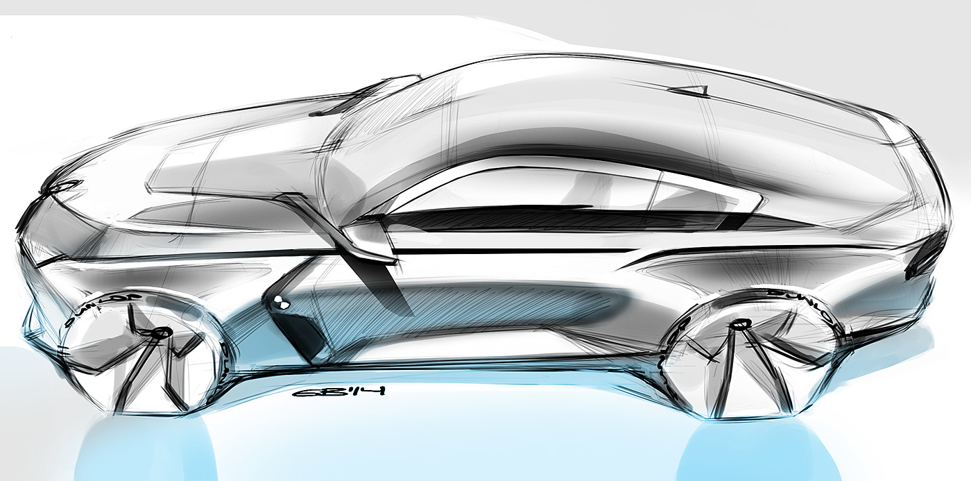 Hand drawn，sketch，Automobile design，Car design，