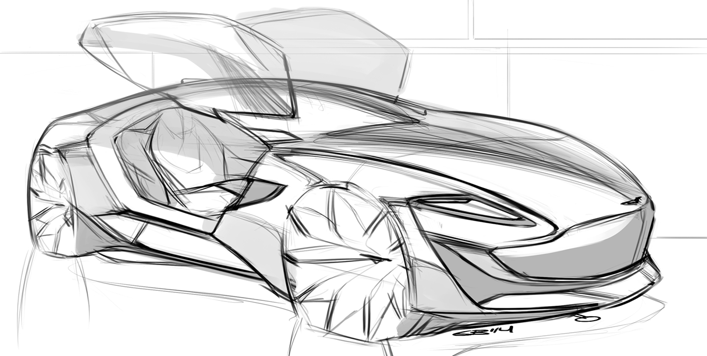 Hand drawn，sketch，Automobile design，Car design，