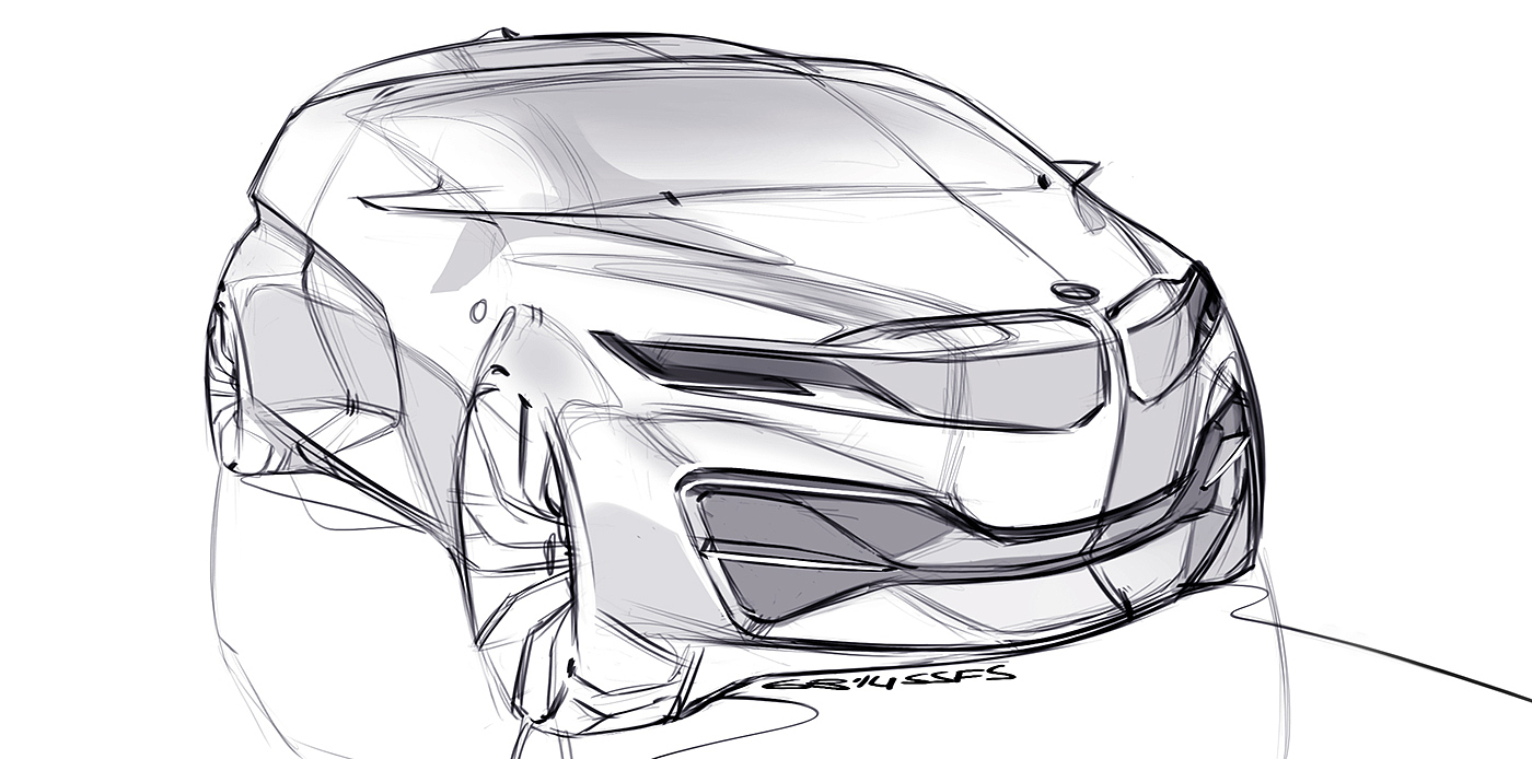 Hand drawn，sketch，Automobile design，Car design，