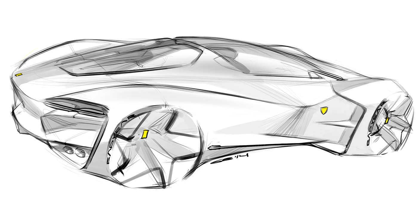 Hand drawn，sketch，Automobile design，Car design，