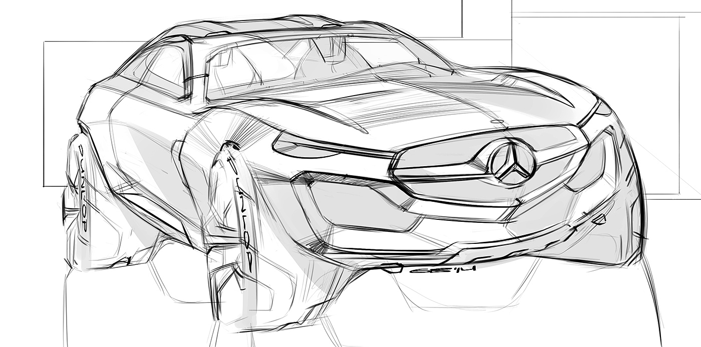 手绘，草图，汽车设计，Car design，