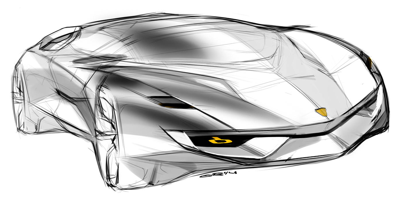 Hand drawn，sketch，Automobile design，Car design，