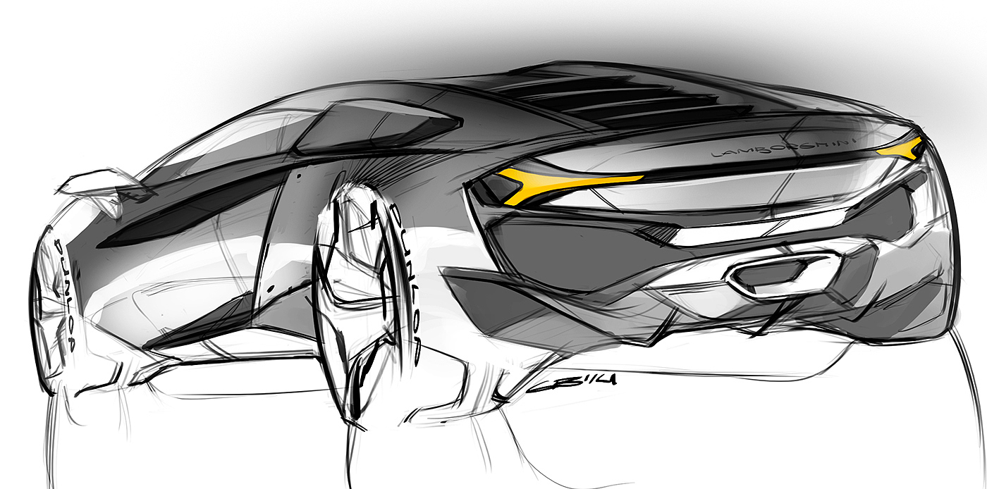 Hand drawn，sketch，Automobile design，Car design，