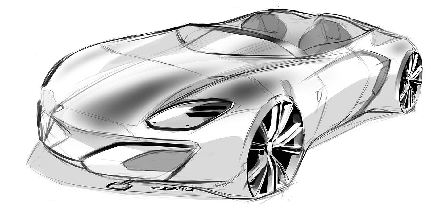 Hand drawn，sketch，Automobile design，Car design，