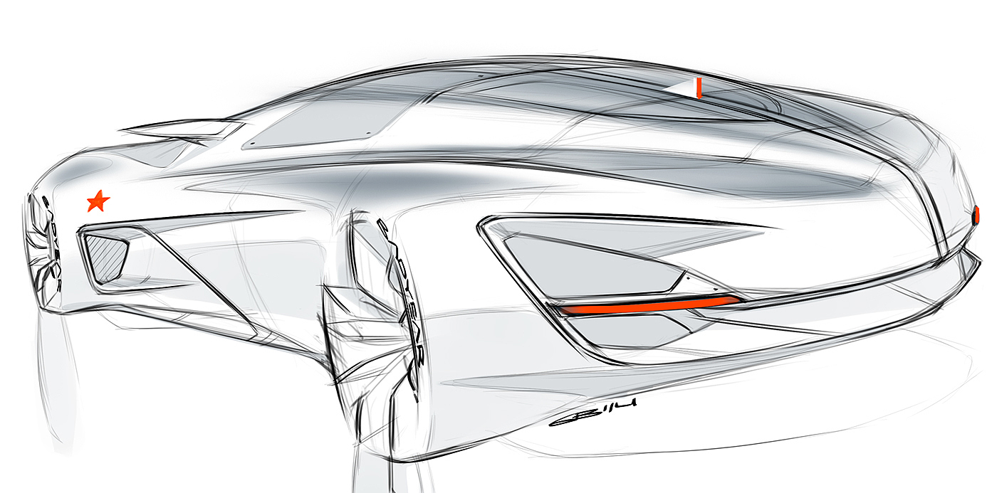 Hand drawn，sketch，Automobile design，Car design，