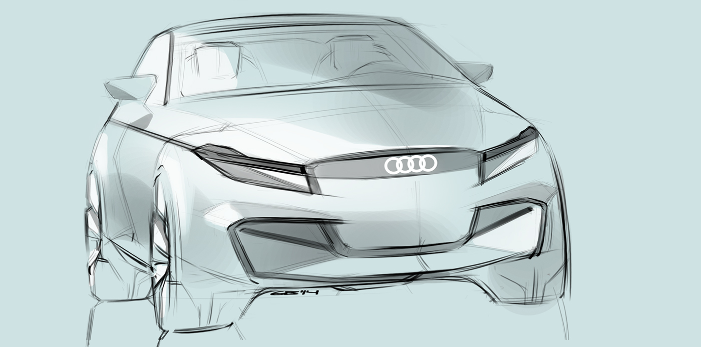 Hand drawn，sketch，Automobile design，Car design，
