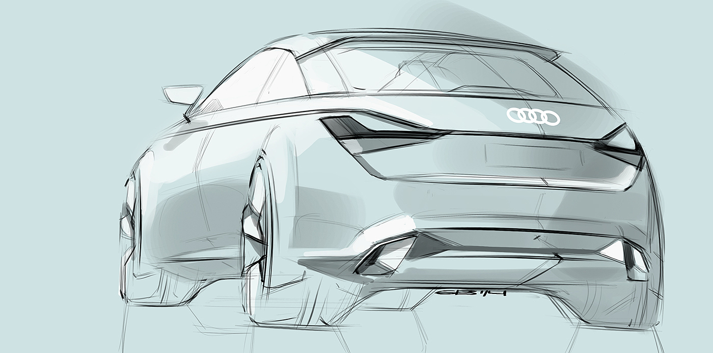 Hand drawn，sketch，Automobile design，Car design，