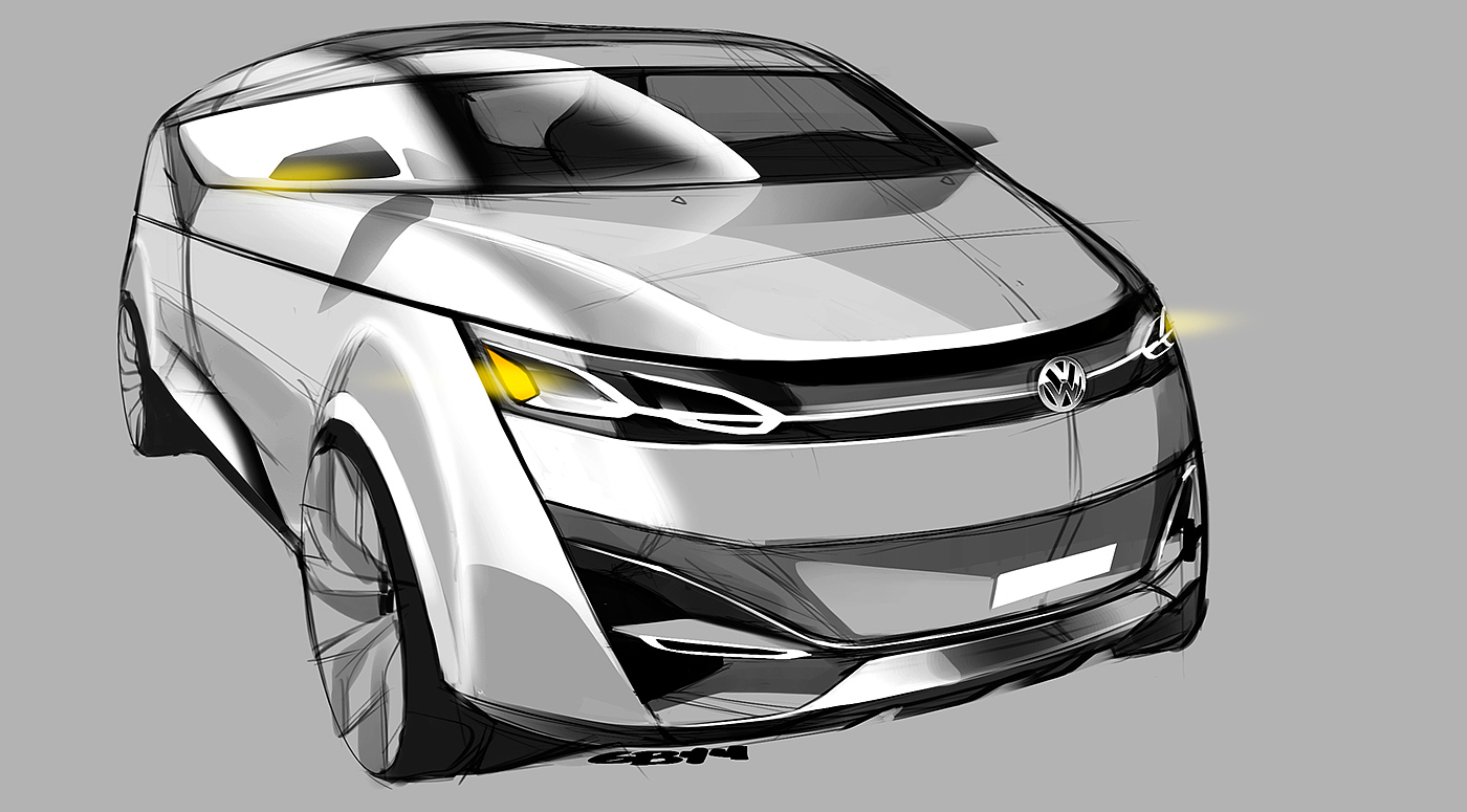 手绘，草图，汽车设计，Car design，