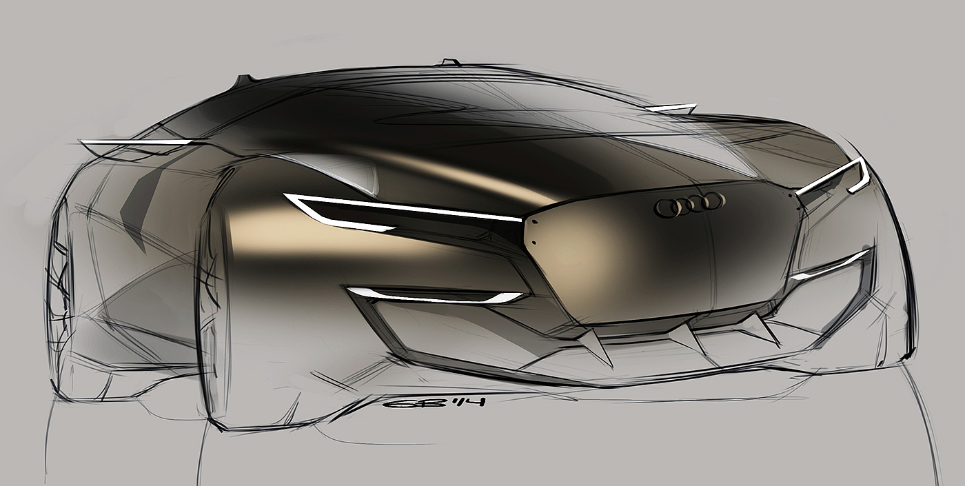 Hand drawn，sketch，Automobile design，Car design，