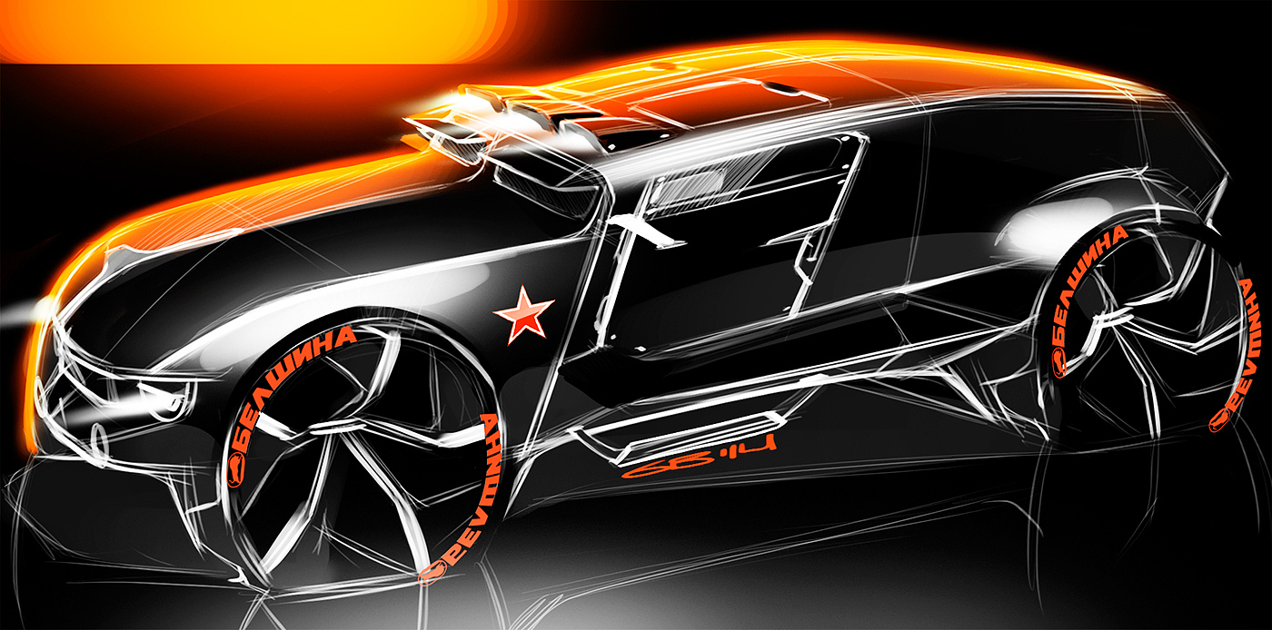 Hand drawn，sketch，Automobile design，Car design，
