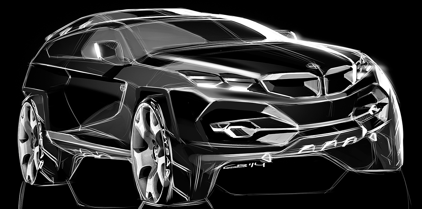 Hand drawn，sketch，Automobile design，Car design，