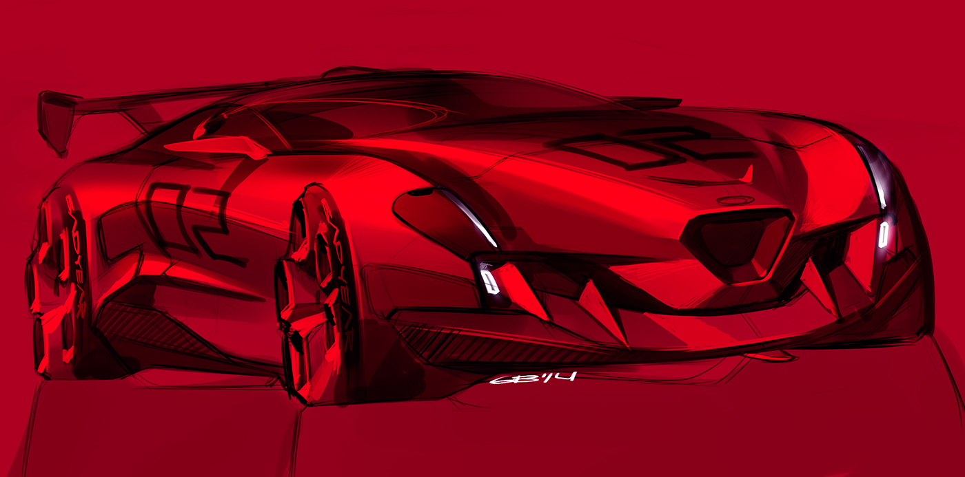 Hand drawn，sketch，Automobile design，Car design，