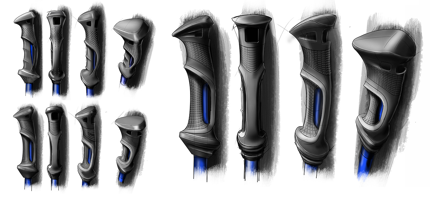 滑雪杖，滑雪杖手柄，Ski poles，handle，草图，