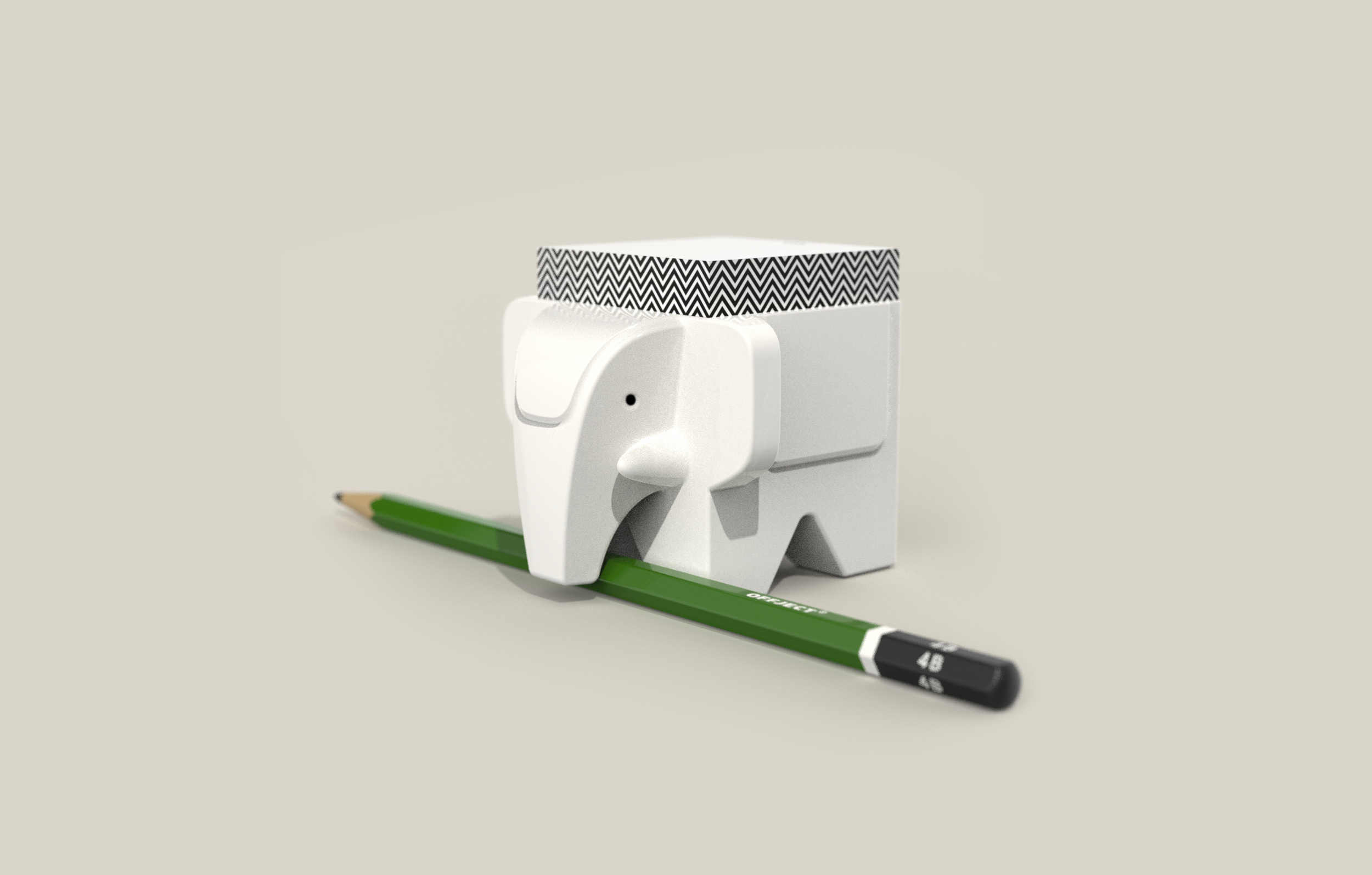 elephant，sticky note，