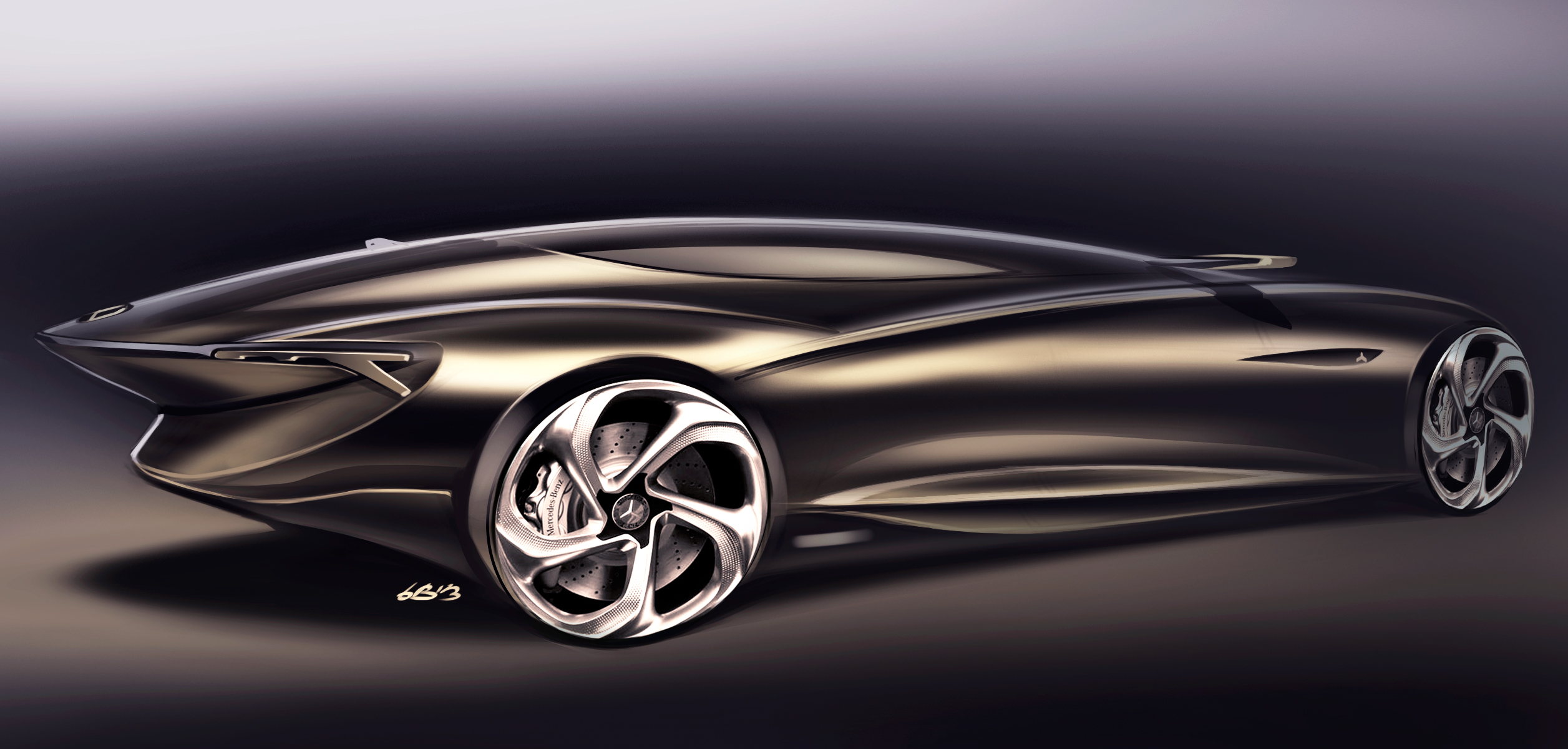 Hand drawn，Automobile design sketch，