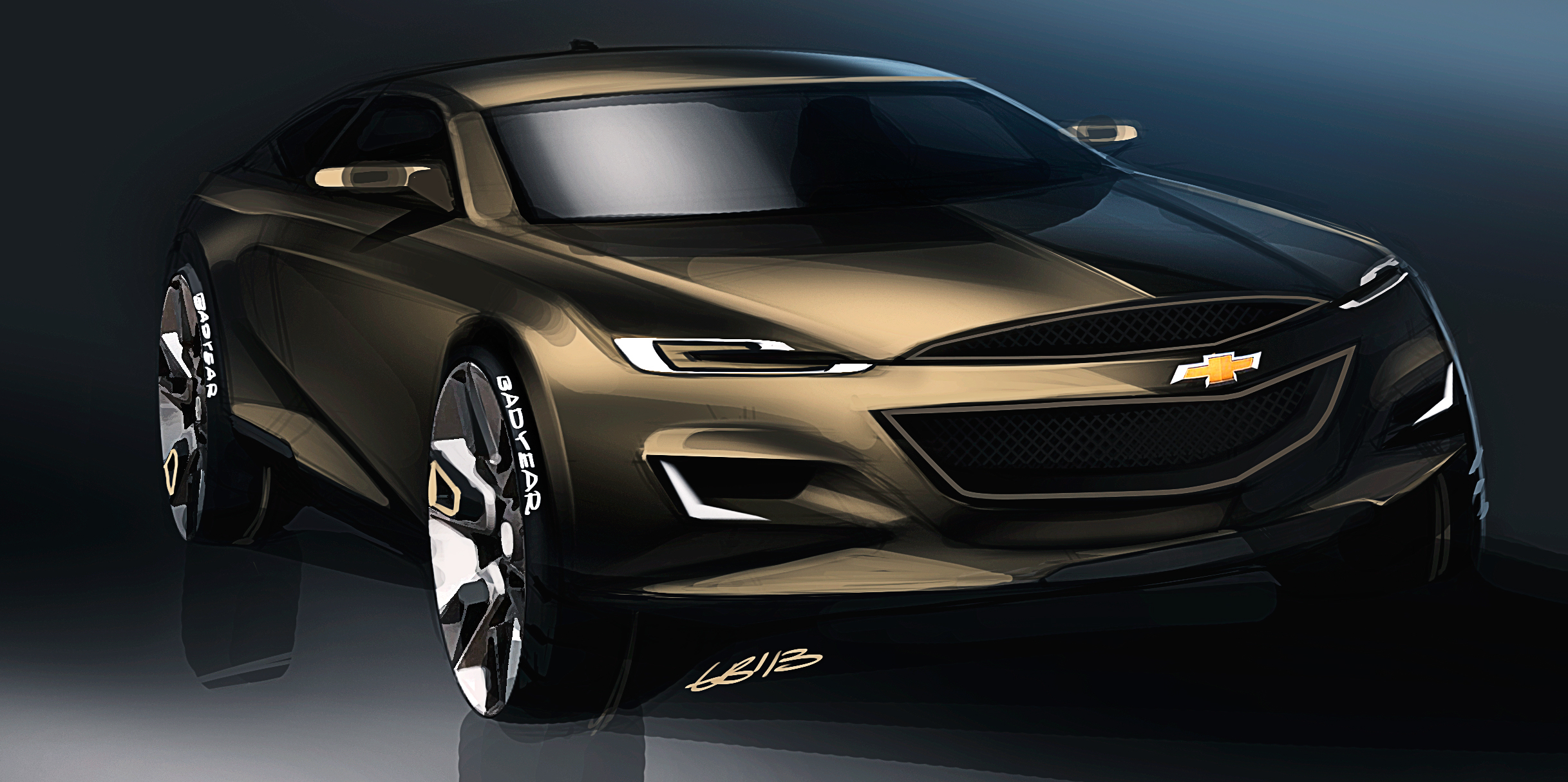 Hand drawn，Automobile design sketch，