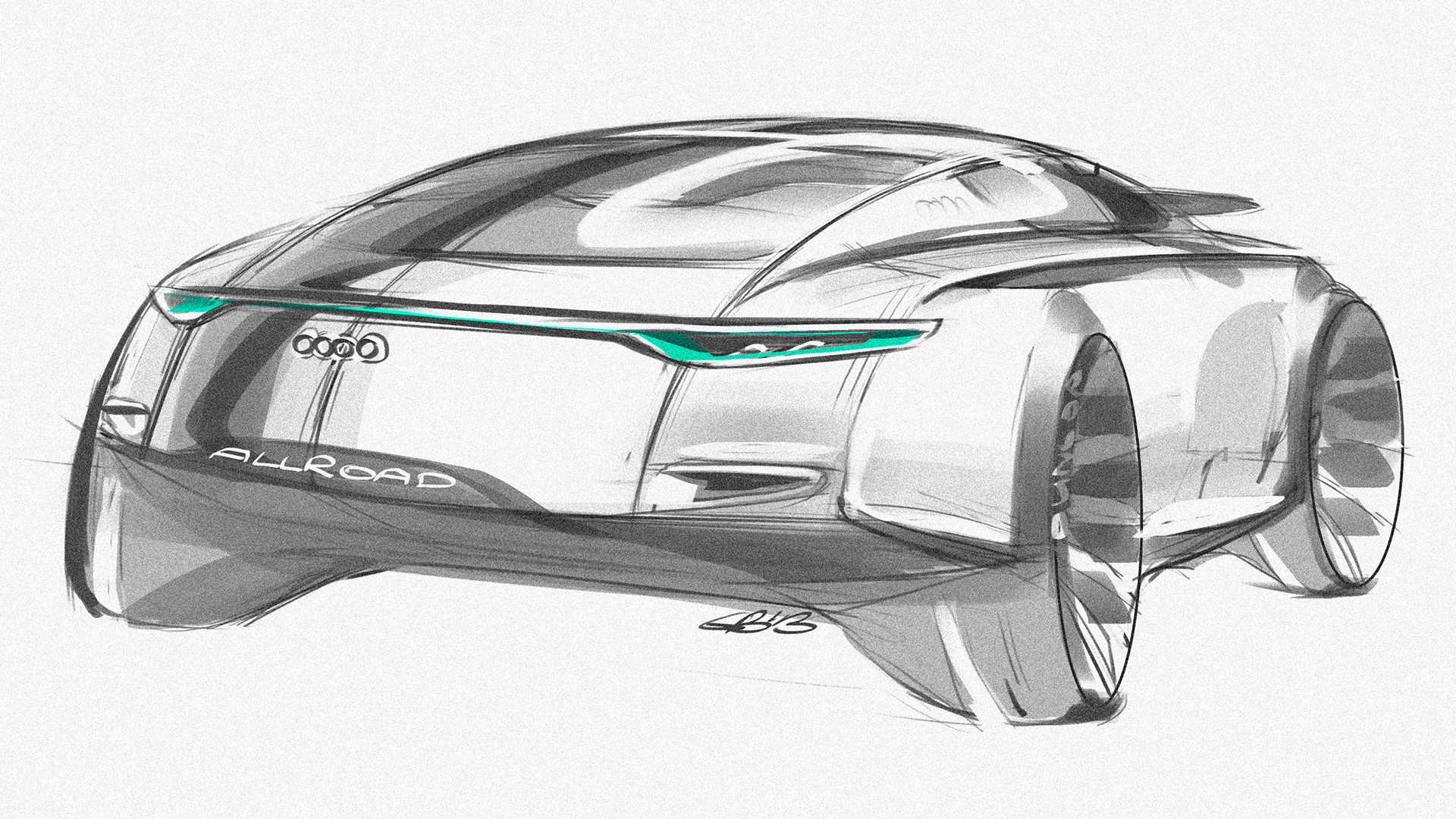 Hand drawn，Automobile design sketch，
