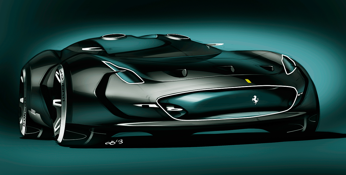 Hand drawn，Automobile design sketch，