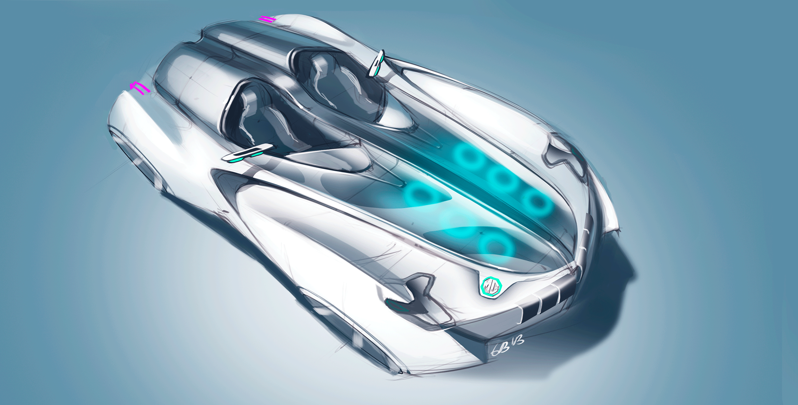 Hand drawn，Automobile design sketch，