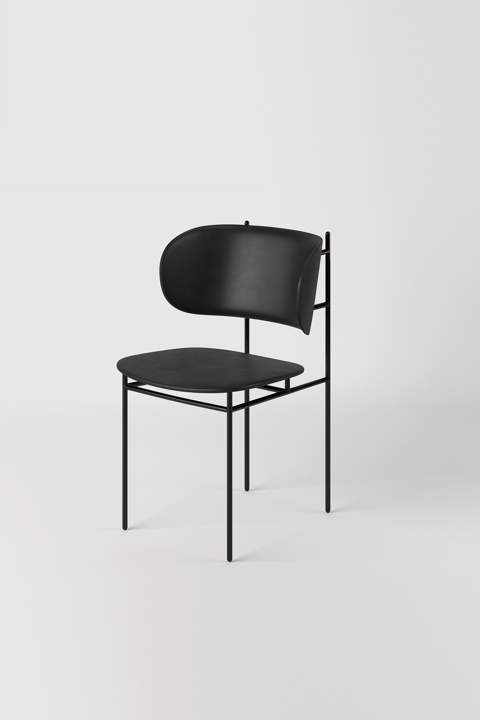 椅子设计——灵感来自于建筑结构的禁欲之美,金属结构,纯净优雅的几何