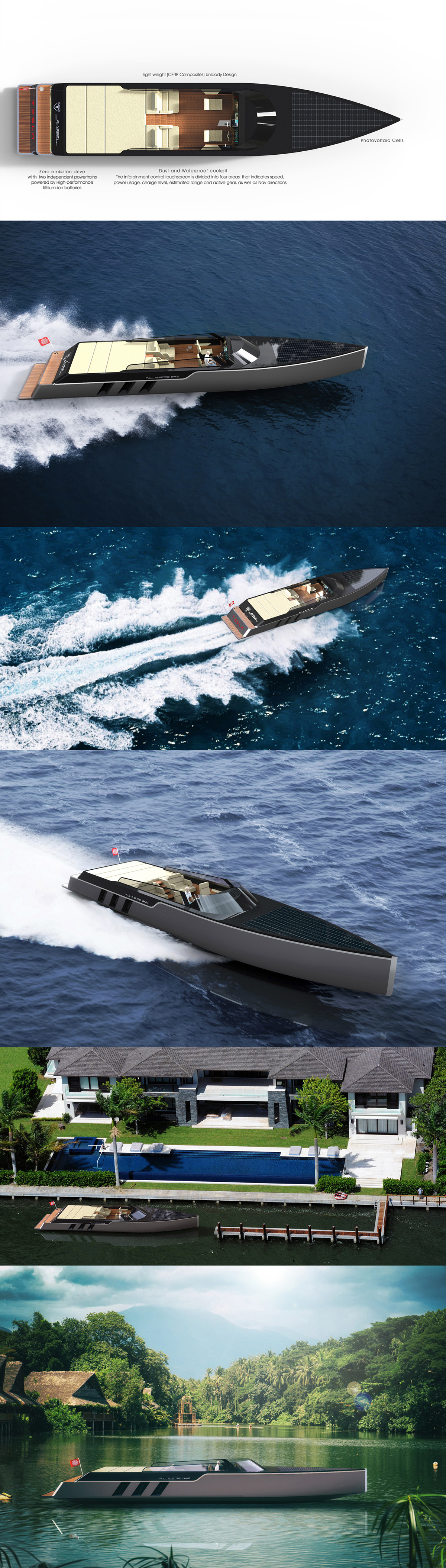 conceptual design，vehicle，ship，E-Vision GT，yacht，a ship，