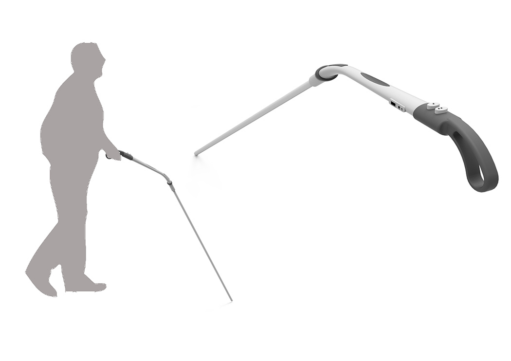 Белая трость горизонтально. Трость скорописца. Walking Cane. DST Walking Cane. A Stick for the Blind.