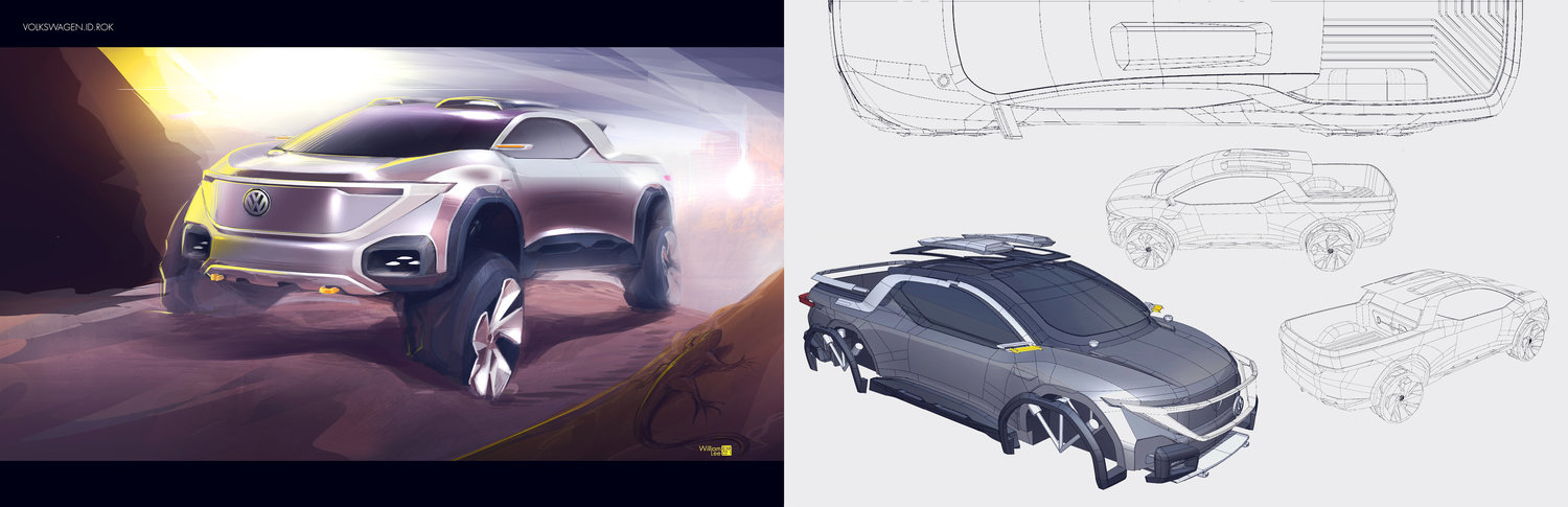 sketch，traffic，vehicle，Automotive Designer，Automobile design，William Lee，