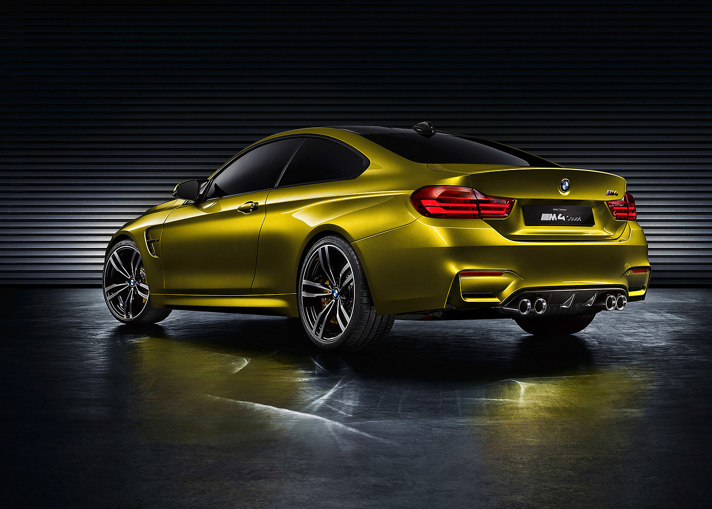 黄色，灰色，汽车设计，BMW M4，