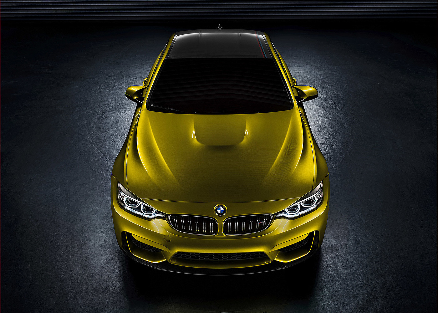 黄色，灰色，汽车设计，BMW M4，